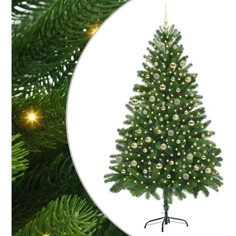 vidaXL Albero di Natale con 300 LED con supporto Verde 210 cm PE