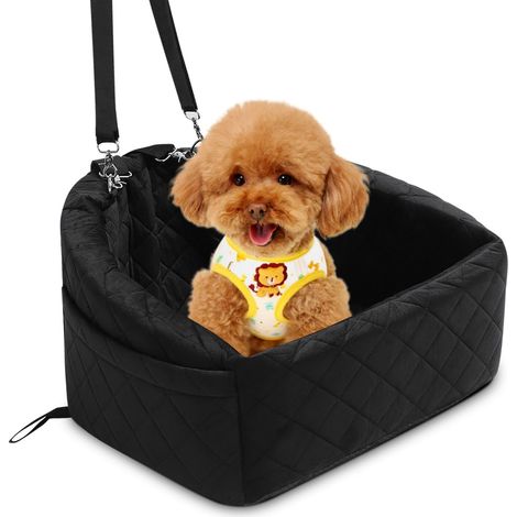 Siège Auto pour Chien, Lavable, Lit Rehausseur de Voiture, Noir (1/5)