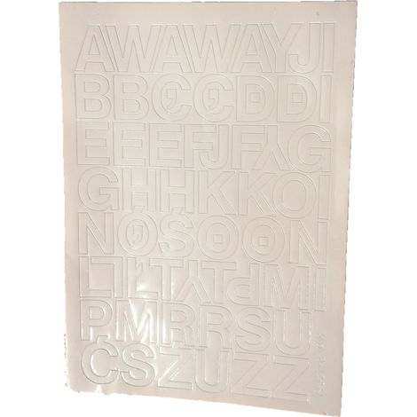 Lettere autoadesive in lamina, bianche, 2,5 cm