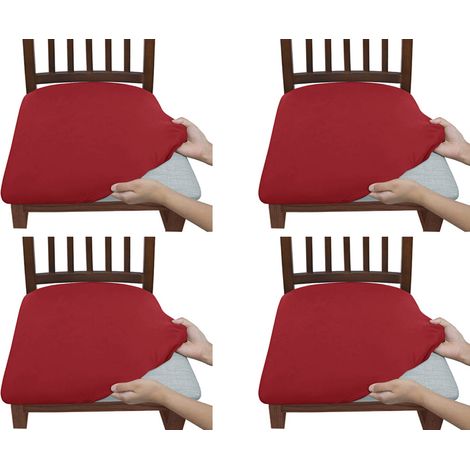 Juego de 4 o 6 fundas para sillas, tejido cepillado, alta elasticidad, resistente a las manchas, para comedor y oficina. (1/5)