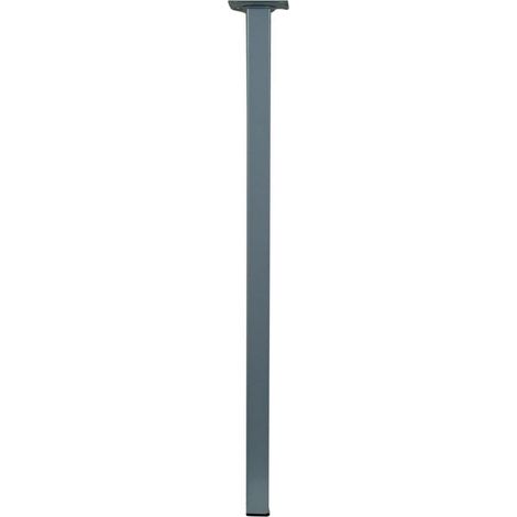 Gamba tavolo fissa quadrata in acciaio grigio opaco, 80 cm HETTICH