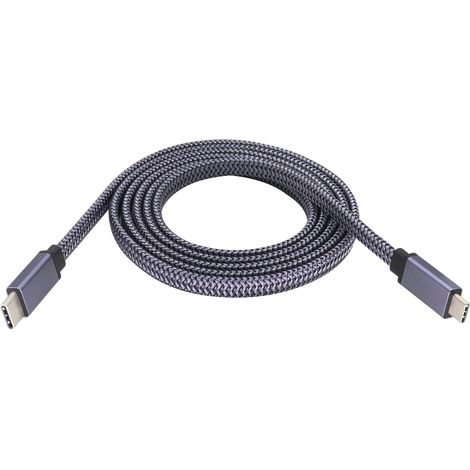 Type C 3.1 Mâle à Mâle plat tressé Adaptateur Rallonge 5Gbps/2A,prend en Charge les Câbles de Charge,Données,Audio,Vidéo Pour Ordinateurs Portables, Tablettes et Téléphones Mobiles(1,5M-M/M) (1/5)