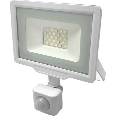Silamp – Projecteur à détecteur de mouvement 20W IP65 – Blanc chaud 2300K – 1600 lumens – Angle 120° – Aluminium pour dissipation thermique