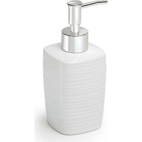 Elégant distributeur de savon Kelly en céramique blanche pour une expérience de lavage sans faille.