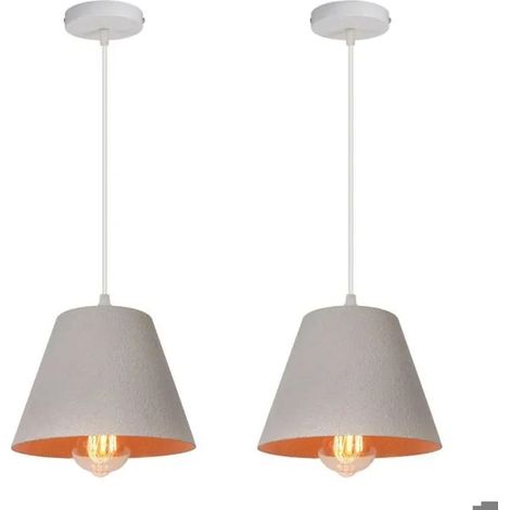 2pcs Rétro Suspension Luminaire en Peinture de pierre,E27 Lustre Industriel Lampe de Plafond Vintage pour Salon Chambre (1/5)