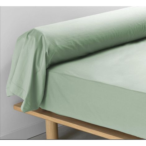Taie de traversin 85 x 185 cm taie d'oreiller doux en percale 100 % coton coloris sauge (1/3)