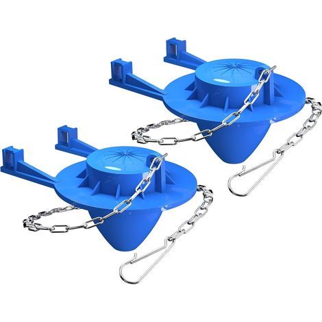 Kit de remplacement universel pour clapet de toilette 2" (5 cm) - Caoutchouc durable et chaîne en acier inoxydable (bleu) (1/5)