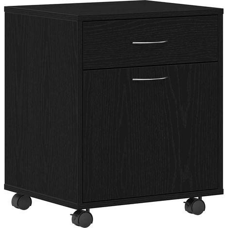Maison Exclusive - Gabinete rodante con rueda Roble Negro 45 x 38