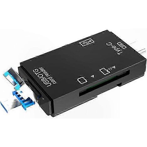 6-in-1 USB 3.0-Kartenleser, multifunktionaler Mini-Typ-C-OTG-Adapter für TF- und SD-Karten, kompatibel mit Smartphones und Tablets (1/5)