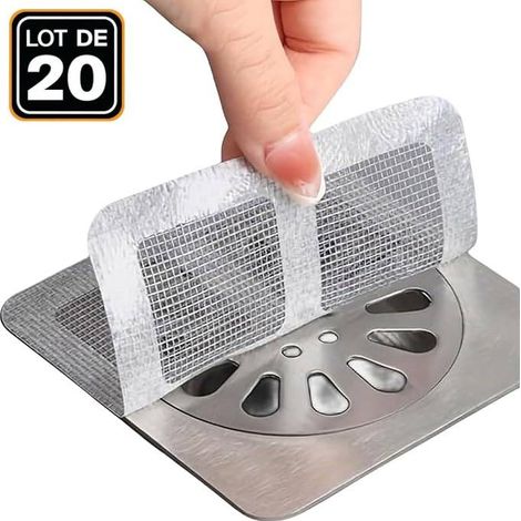 Confezione da 20 adesivi anti-intasamento monouso per scarichi doccia, anti-insetti e anti-capelli, per prevenire gli intasamenti negli scarichi, adatti per accessori da bagno, lavandini e vasche da b
