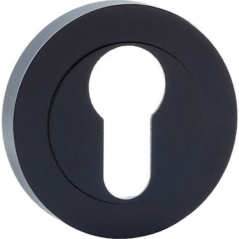 Bocallave redonda zamak negro para puertas, boca pera (1/3)