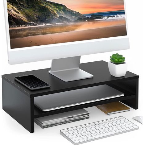 Support Ecran PC, Pour Ordinateur Moniteur TV, Noir, 42.5cm (1/5)