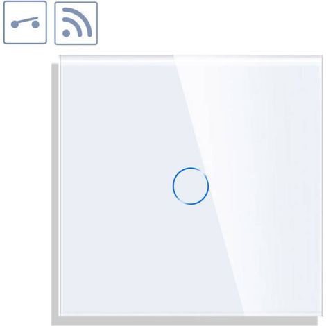 Interruptor / Conmutador táctil + WiFi KOOB frontal cristal blanco (1/4)