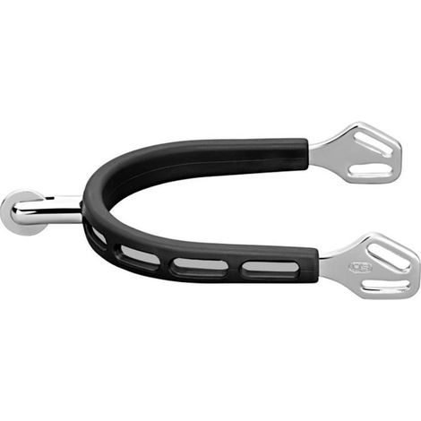 Speroni inglesi ultra fit extra grip in acciaio ricoperto in gomma con gambo 30 mm e rotella liscia