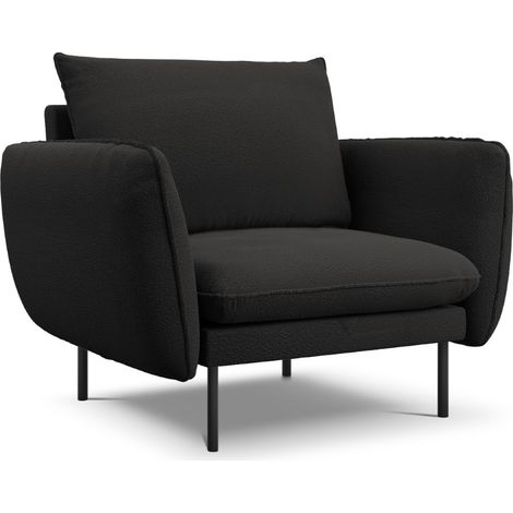 Fauteuil en bouclé noir (1/5)