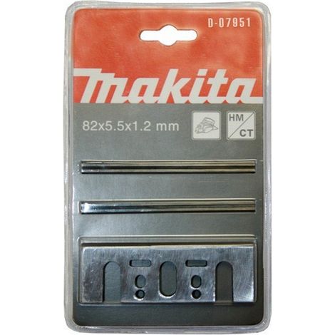 Makita D-07951 - Conjunto de 2 mini-cuchillas + cuchillas HM + placas de 82 mm para cepillos 1100 1923b kp0800 kp0810/c