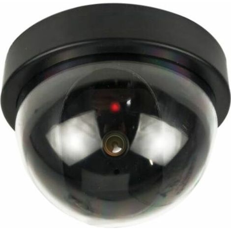 Lot de 4 caméras dômes antivol factices (noires) avec LED clignotantes. (1/5)