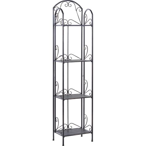 Estantería de metal negro 166 cm almacenaje 4 baldas vintage Valdivia