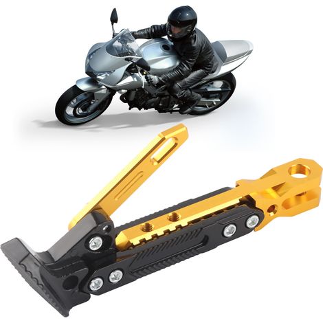 Béquille de moto réglable antidérapante, support de stationnement latéral pour scooter et vélo électrique, couleur or (1/5)