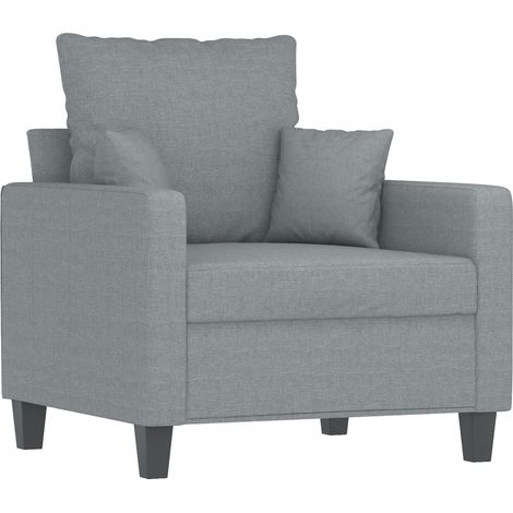 Fauteuil de Salon,Chaise,Fauteuil Gris clair 60 cm Tissu CFW136557 (1/5)