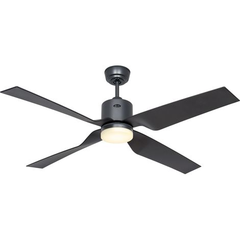 Ventilateur de plafond ECO VENTOS IP44 132 gris basalto WiFi avec lumière