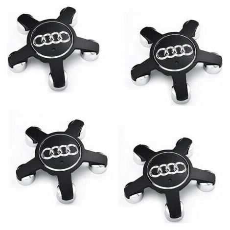 Jeu de 4 caches-moyeux pour Audi – Emblèmes de 135 mm en ABS – Installation rapide et simple – Protection des moyeux de roues - 4f0601165