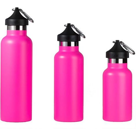 Borraccia Termica Fucsia Con Moschettone, Doppia Parete in Acciaio Inox 18/10 35 Cl ILSA