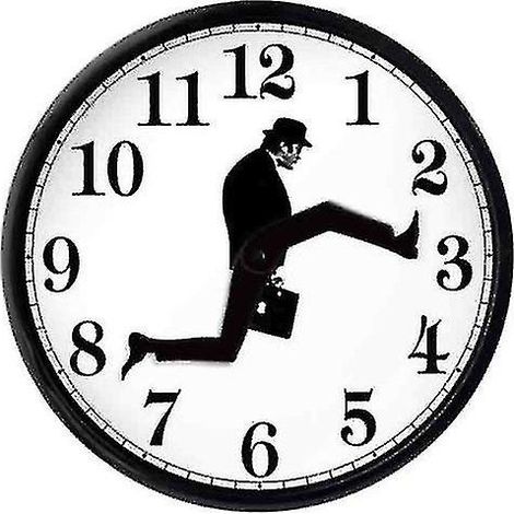 Horloge murale Monty Python inspirée par la marche loufoque, horloge silencieuse créative, cadeau décoratif noir (1/4)