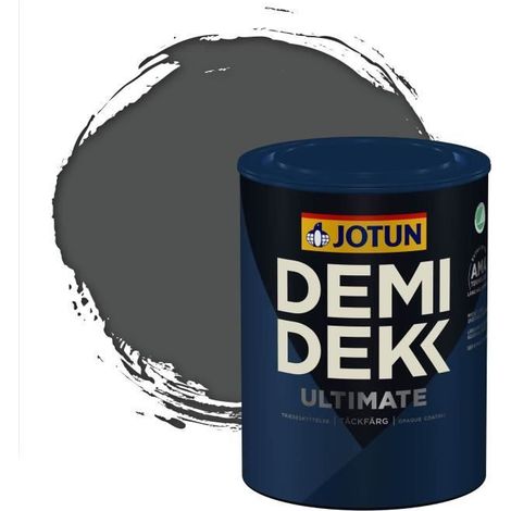 Peinture Bois - DEMI DEKK ULTIMATE - Satinée - RAL 7043 - 0,75L - Extérieur (1/2)