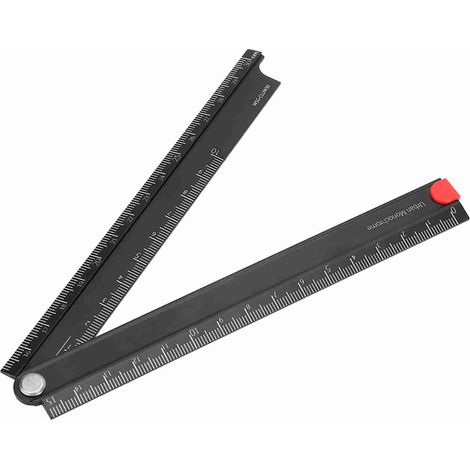 Regla plegable de aleación de aluminio de 0 a 300 mm, regla metálica plegable simple de 90°, regla de papelería. (1/5)