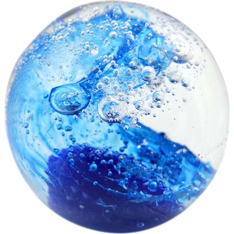 Presse papiers en verre Bulle bleue