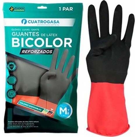 Paire de gants en latex bicolore renforcés - M, CUATROGASA.