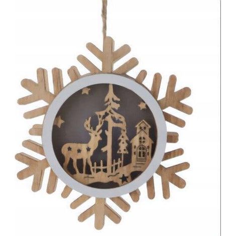 Decorazione di Natale home styling collection legno beige 12 cm (1/2)