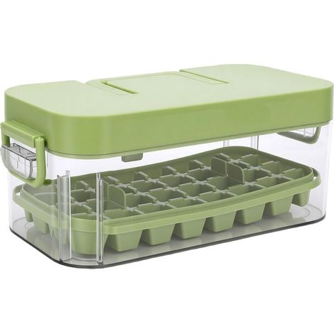 à Glaçons 24 Cellules, Bacs en Silicone avec Couvercle et Cuillère (1/5)