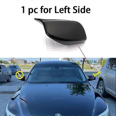 Außenspiegelkappen in Carbonfaser-Optik, schwarz, für BMW 5er E60 E61 E63 E64 (2004–2008) 520i 525i 528i 528xi 530i – 1 Stück, links, schwarz (1/5)