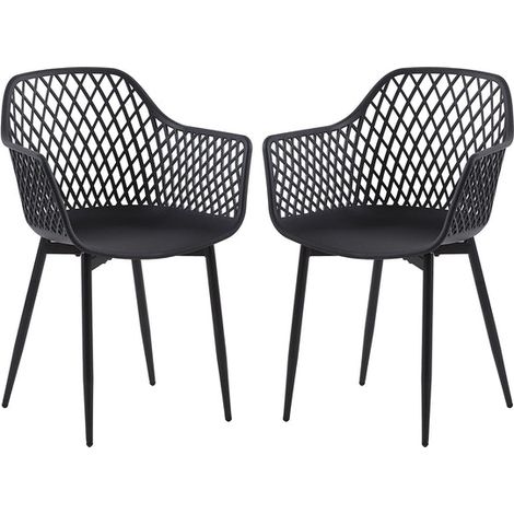 H.J WeDoo Lot de 2 Chaises de Salle à Manger de Style Scandinave - Noir (1/5)
