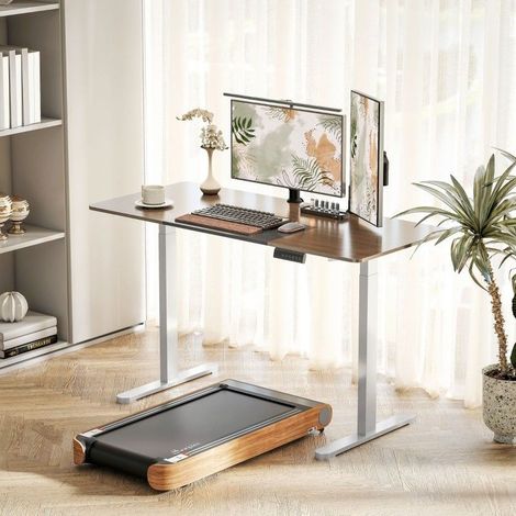 Piètement de bureau électrique réglable en hauteur, double moteur avec mémoire 3 positions, structure acier blanche pour bureau assis-debout (1/5)