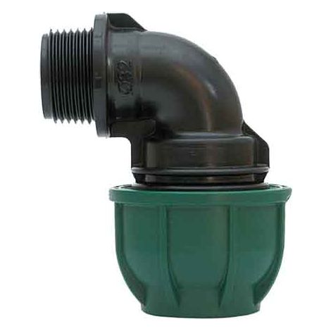 GOMITO A 90  ° A STRINGERE CON DERIVAZIONE FIL. MASCHIO  EE  mm 16x1/2 - 10 PN - IRRITEC
