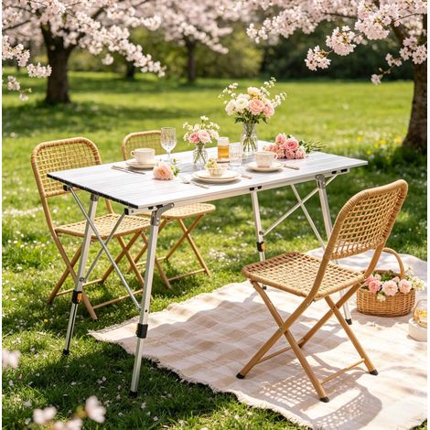 table camping pliante reglable aluminium 120 cm OKMYHOME (1/5)