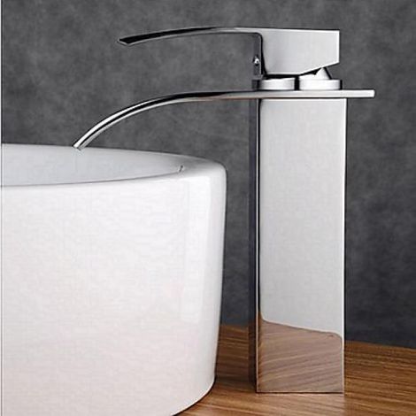 Hochwertige Badezimmerarmatur mit Einhebelmischer, zeitgemäßes Design, Chrom