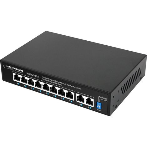 Esperanza Switch POE 8 puertos RJ45 con 2 uplink