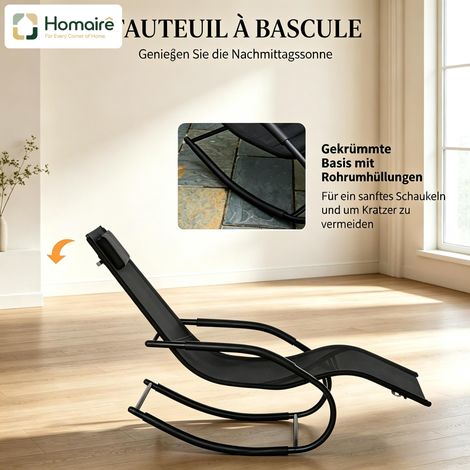 Fauteuil suspendu en métal noir 62 x 150 x 84 cm HOMAIRE (1/5)