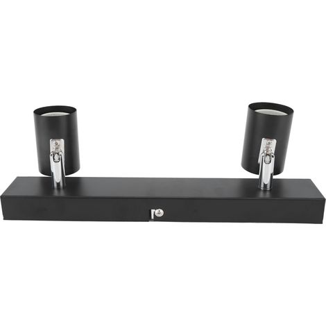 Rail LED fixe deux spots orientables, plafonnier sur rail pour cuisine, couloir, armoire (1/5)