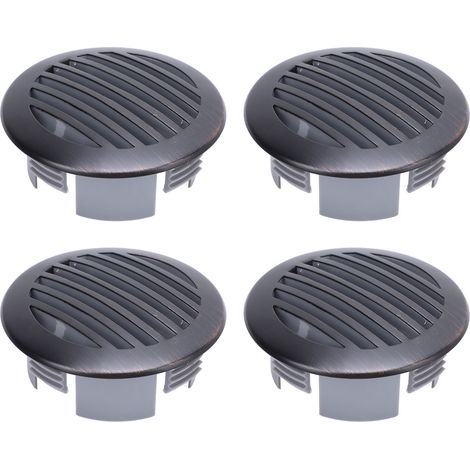 Set di 4 griglie di ventilazione rotonde da 76 mm (3 pollici) in acciaio inox 316 per il soffitto di camper, yacht o altri veicoli ricreazionali (nere). (1/5)
