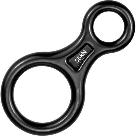 Descendedor en forma de ocho para escalada, capacidad de 35 kN, fabricado en aleación de aluminio para montañismo y escalada, para diámetros de cuerda de rescate de 8 a 13 mm. (1/5)