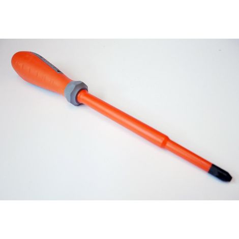 Tournevis cruciforme Pozidrive 8x150mm isolé 1000V manche bi-matière lame acier décolletée PZ3 DERANCOURT