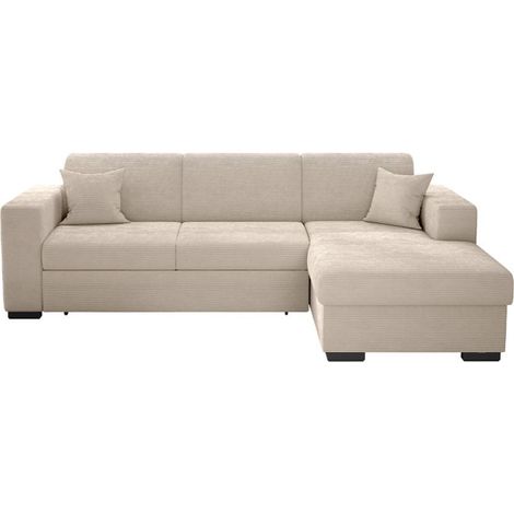Canapé d'Angle Droit Convertible "Harlan" 262cm Beige (1/5)