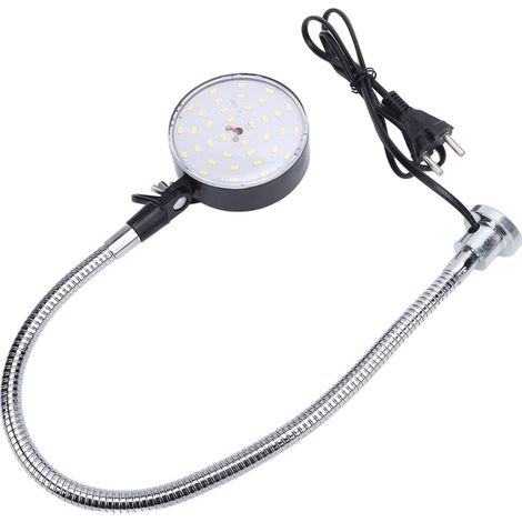 Beyamis Lampe d'atelier LED 15 W avec bras flexible de 50 cm et base magnétique, pour tour, établi, égout, industrie (prise UE). (1/5)