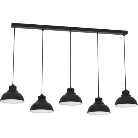 [GEBRAUCHT] B-Ware Hängeleuchte Sven Pendelleuchte Lampe Schwarz Stahl E27 Led Fassung Fünfflammig (1/2)