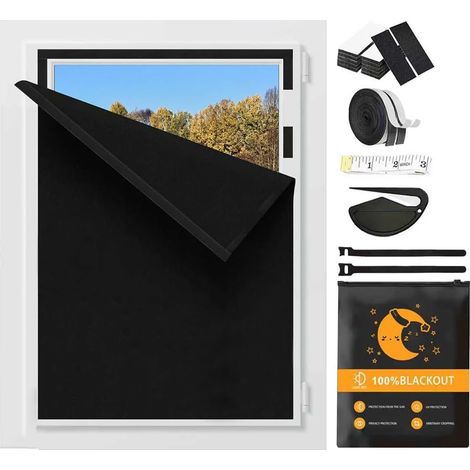 Store occultant pour fenêtre de toit, sans perçage, pour fenêtre de toit, bureau et salon, protection solaire et brise-vue, découpable, (l 150 x H 200 cm) (1/5)